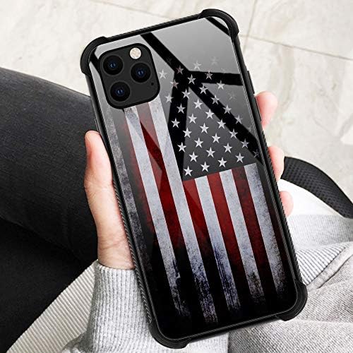 Slučaj iPhone 12, Old USA Flag iPhone 12 Pro Slučajevi za muškarce, dizajn uzorka, otporan na šok, anti-sccratch organsko staklo za