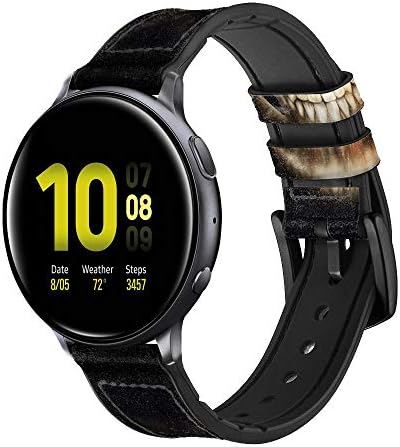 CA0149 Skull Face Grim Reaper Leather & Silicone Smart Watch Band remen za Samsung Galaxy Watch, Watch3 Active, Active2, Gear Sport,