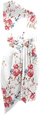 Fragarn Women Sundress, žene ljeto ležerno narezano rame obrezani cvjetni cvjetni print vitka haljina s remenom