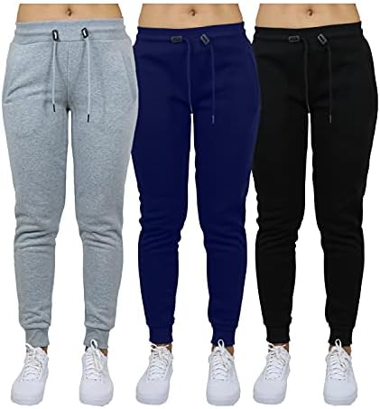Galaxy by Harvic Women's Sweatpants - 3 pakiranja aktivnih flisa jogger hlače s džepovima - plus veličine trenirke za žene