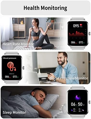 Pametni sat, 1,85 Full Touch Screen Smart Watch for Android & iOS telefoni s monitorom za otkucaje srca i krvi, IP68 vodootporni, fitness