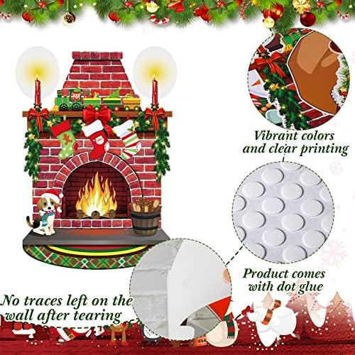 33 komada božićna biltena Postavite kamin Santa snjegovića božićno drvce Zimski prozor Bilten Dekoracija s Garland Bell božićnim čarapama