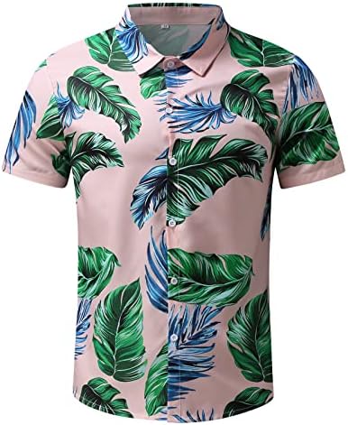 Muškarci proljeće ljeto 2 komada set plaža košulja s kratkim rukavima i kratke hlače s džepom Skinny Fit Tuxedo ružičasti