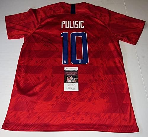 Christian Pulisic potpisao je Red Team USA, nogometni Jersey Autographed JSA - Autografirani nogometni dresovi