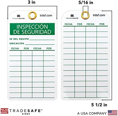 Trgovine španjolske oznake sigurnosnih inspekcija, Inspección de Seguridad - 30 sigurnosnih oznaka s 30 kravata s zip, izdržljive 32