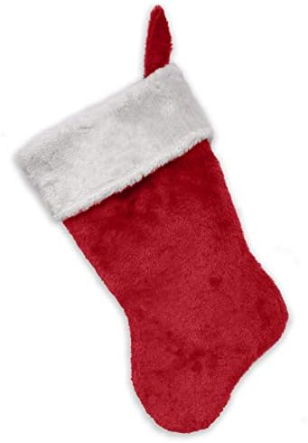 Monogrammed me izvezena početna božićna čarapa, crvena i bijela pliša, početni r