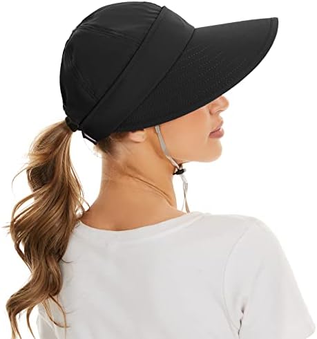 Century Star Womens Sun Hat 2 u 1 Zip-Off Wide Brim UV Zaštita plaža za plažu za žene pakirajući golf šeširi na otvorenom kapu