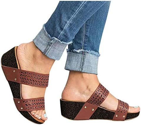 Ženske cipele; prozračne klinaste sandale sa šupljim nožnim prstima bez zatvaranja; otvorene ljetne papuče; ženske ravne sandale bez