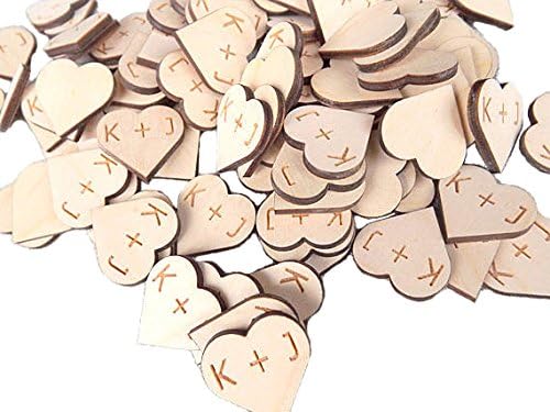 Vjenčani kolekcionari 100 komada rustikalna drvena srca s personaliziranim inicijalima 1 inčni DIY zanatski dekor za vjenčanje stol