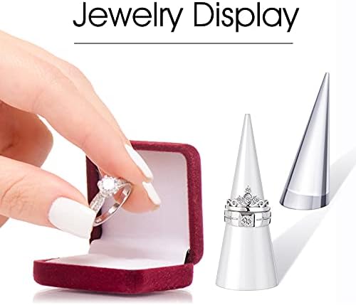 Prozirni akrilni kristalni držač prstena akrilni držač nakita za prikaz prstena za vjenčani prsten držač konusnog nosača prstena s