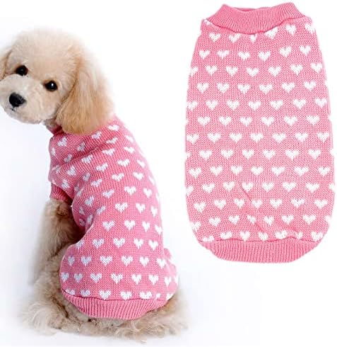 Pulo za štene ženski mačji džemper za kućne ljubimce Slatko uzorak za srce Odjeća za kućne ljubimce Dječa djevojčice Chihuahua Yorkies