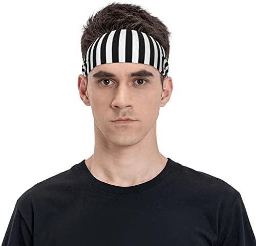 Joga traka za glavu u crno-bijelim prugama za žene i muškarce Sportska traka za glavu Sportska traka za vježbanje trčanje neklizajuće