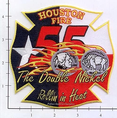 Zakrpe vatrogasca - Teksas - Houston Station 55 TX FIRE DEPT PATCH V2 Malteški - dvostruki nikl