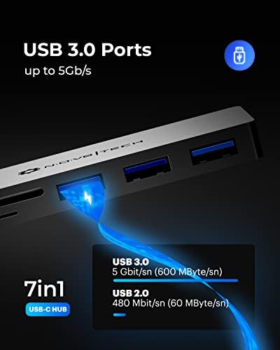 USB hub C NOV8Tech za MacBook Pro i Air M1 priključne stanice USB C, многопортовый USB hub 7в1 USB C-HDMI 3.0 Adapter za laptop USB