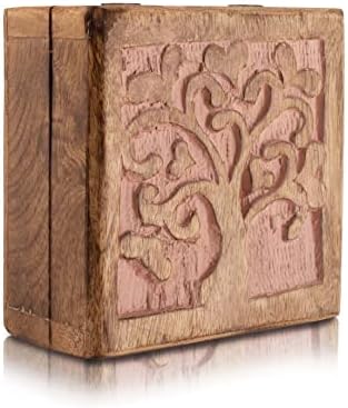 Izvrstan rođendanski poklon ručno izrađena ukrasna drvena kutija za nakit s rezbarijama za život, bravom i ključem, organizator nakita,