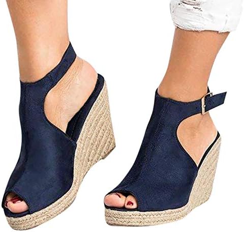 Sandale za žene odjevene ljeto, ženska modna platforma za peep peep platforme klinaste sandale sandale