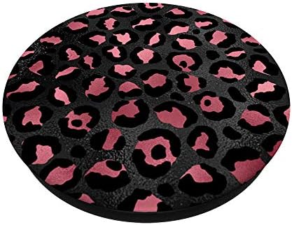 Prilično vruće ružičasto crni leopard Spot Animal Print Žene Girls Popsockets Stipka i stanite za telefone i tablete