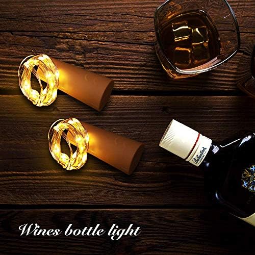 Svjetla za boce vina s plutom 16 pakiranje 20LED, baterija upravljana vilinskim mini bakrenim žičanim lampicama od pluta je 4,92 stopa