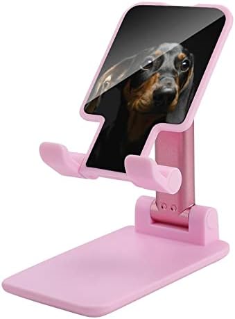 Puppy jazavac pas u tamnom stajalištu mobitela za ispis kompatibilan s tabletima iPhone sklopke sklopivi podesivi podesivi držač mobitela