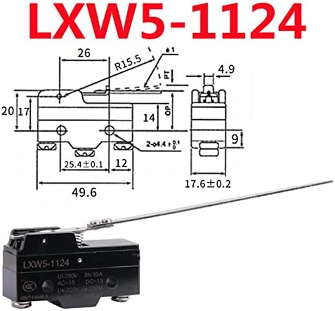 HIKOTA 1pc udubljenu tipku LXW5 380V AC DC na 220V 10A Instant graničnog prekidača s pusher плунжером LXW5-11M 11Q2 11D