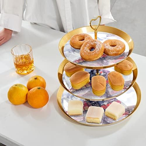 Lyetny 3 slojeva desert kolača Zlatni kolač kolača za čajnu zabavu, vjenčanje i rođendan, božićni vlak u snijegu