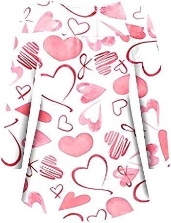 Ženske valentinske vrhove sakrivaju trbušne tunike dugi rukavi majice Slatka srčana henley thirt Dressy Bluus za gamaše