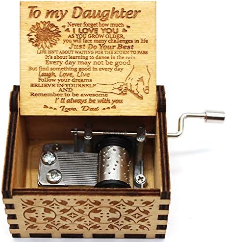 Ukebobo drvena glazbena kutija - ti si moja glazbena kutija Sunshine, od tate do kćeri, jedinstveni glazbeni pokloni za djecu - 1 set