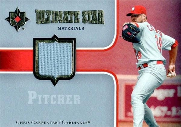 Chris Carpenter igrač istrošen Jersey Patch Baseball Card 2007 Ultimate Star Materials SMCA - MLB igra korištena dresova