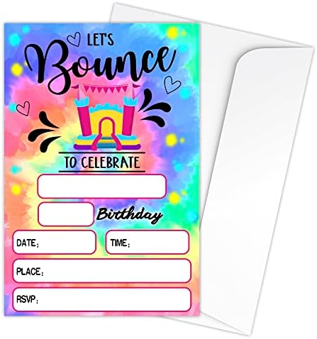 Zodvery Bounce House Pozivnice za rođendanske zabave - Izrada kravata za kravate, zalihe za kravate za djecu, dječake ili djevojčice