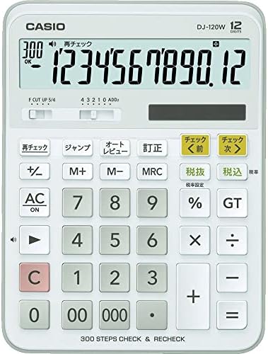 CASIO Standardni izračun kalkulatora Provjera provjere Provjera Tip 12-znamenkasti DJ-120W-N