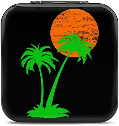 Kartica za sunčanje Palm Tree Sunset kućište s udarom od udaraca, držač za pohranu karata 12 utora za pohranu zaštitni okvir kompatibilan