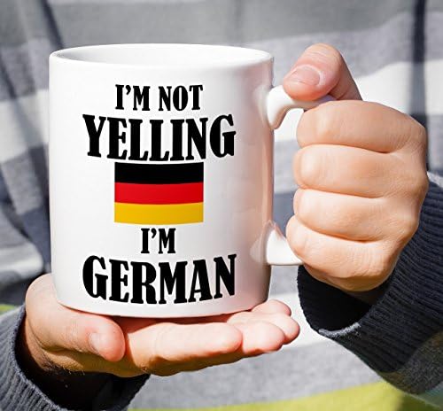 Retreez Smiješna šalica - Ne vičem da sam njemački 11 Oz keramičke krigle za kavu - smiješne, sarkazam, sarkastične, motivacijske,