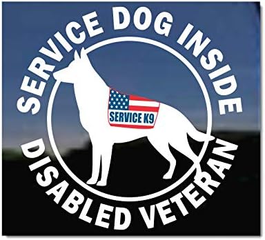 Servisni pas iznutra, invalid veteran 10 naljepnica | Nickerickers® njemački ovčarski pas naljepnica naljepnice za vinil prozora