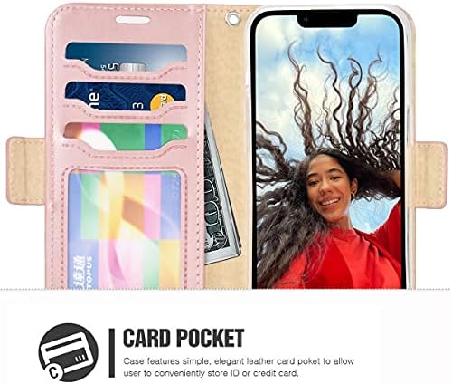 Torbica ERAGLOW za iPhone pro 13, torbica-novčanik iPhone pro 13, zaključavanje RFID [Funkcija podmetače] [Utora za kartice] Flip poklopac