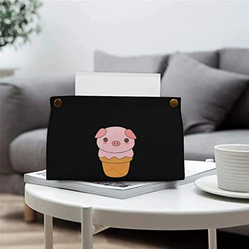 Slatka sladoleda svinje Tisk Box poklopac PU kožna kutija za tkivo Pravokutno tkivo tkiva Organizator papira