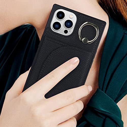 Sjedalo-novčanici Jaorty za iPhone 14 Pro Max nositelj kartice 6,7 inča, magnetna kopča od umjetne kože [Postolje držača prsten s mogućnošću