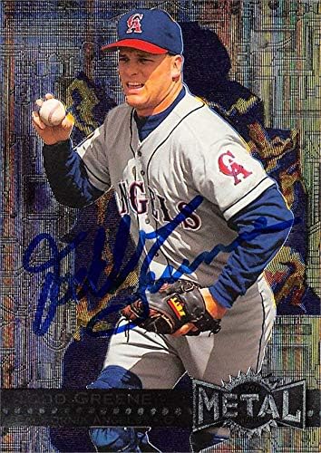 Skladište autografa 623147 Todd Greene Autographed Baseball Card - California Angels 1996 Fleer Skybox Metal Universe - No.28