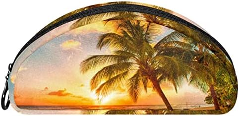 Tbouobt kozmetička torba za žene, torbe za šminkanje Prostrana toaletna torbica za putovanje, kokosov zalazak sunca morska plaža