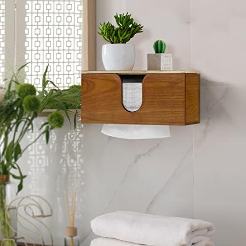 Čvrsto drveno papirnati ručnik za dozator zid, presavijeni papirnati držač ručnika s poklopcem, komercijalno cvijelo, z-presvlake,