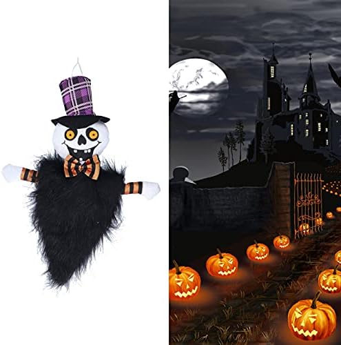 Pilipane Viseći duh s šeširima vještica, Halloween Ghost, ukrasi za Noć vještica na otvorenom, blagdanski vrt jedinstveni privjesak