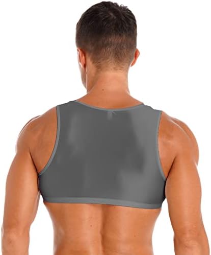 Muški sjajni najlon tenk vrh fitness performanse mišićne košulje bez rukava u teretani trening bodybuilding prsluk
