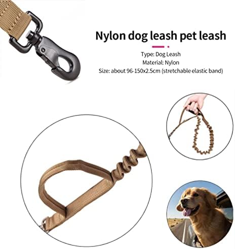Taktički ogrlica za pse - Vojni najlonski ovratnik vuča konop set teškim izdržljivim podesivim dužinom kopča od nehrđajućeg čelika