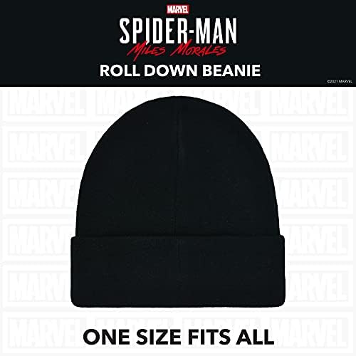 Spider-Man miles Morales kapa s kapuljačom s namotanim manšetama, pletena zimska kapa s lubanjom