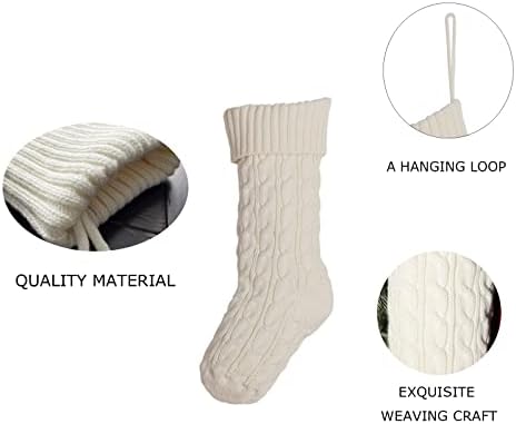 Sherrydc 18 inča kabelski pleteni božićne čarape Veliki Xmas Viseći čarape za dekor obiteljske zabave