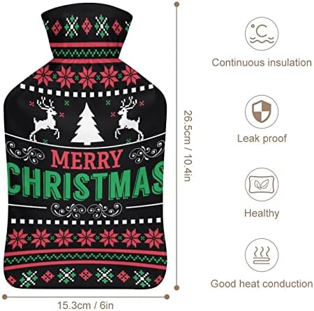 Sretan božićni dizajn boca s toplom vodom 1000ml Slatka mekana vreća za ubrizgavanje vode Ruka toplija za tople ručne noge pokloni
