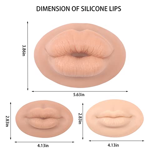 Velike 3-inčne realistične silikonske usne za vježbanje šminke, nove poboljšane lažne usne, maneken za usne s mekim dodirom kože za