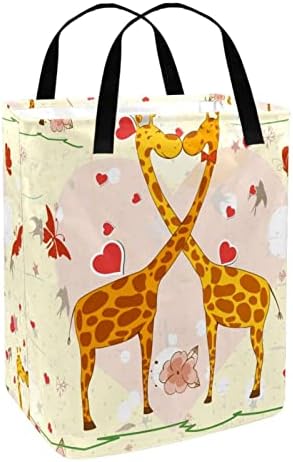 Crtani poljubac žirafa Print sklopiva košara za rublje 60L vodootporne košare za rublje košara za pranje odjeće igračke za pohranu