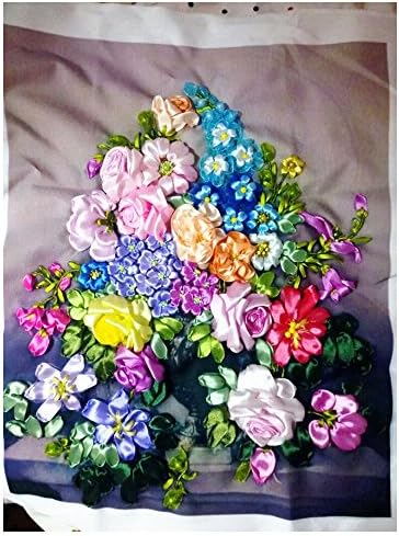Vrpci za vez komplet Europe cvjetovi u vazi diy zidne dekor igle igle 3d slikanje tkanine za vez, veličina 19,7 wx23.6 L, plava