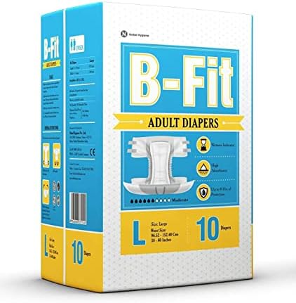 B-Fit Economy Pelene za odrasle | Inkontinencija Zaštitna pelena | Maksimalna apsorpcija | 1 paket sadrži 10 jedinica | Veličina: velika