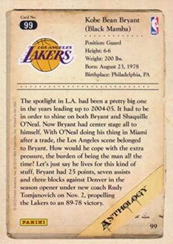 2012-13 Panini Kobe antologija košarka 99 Kobe Bryant Los Angeles Lakers Službena NBA trgovačka karta